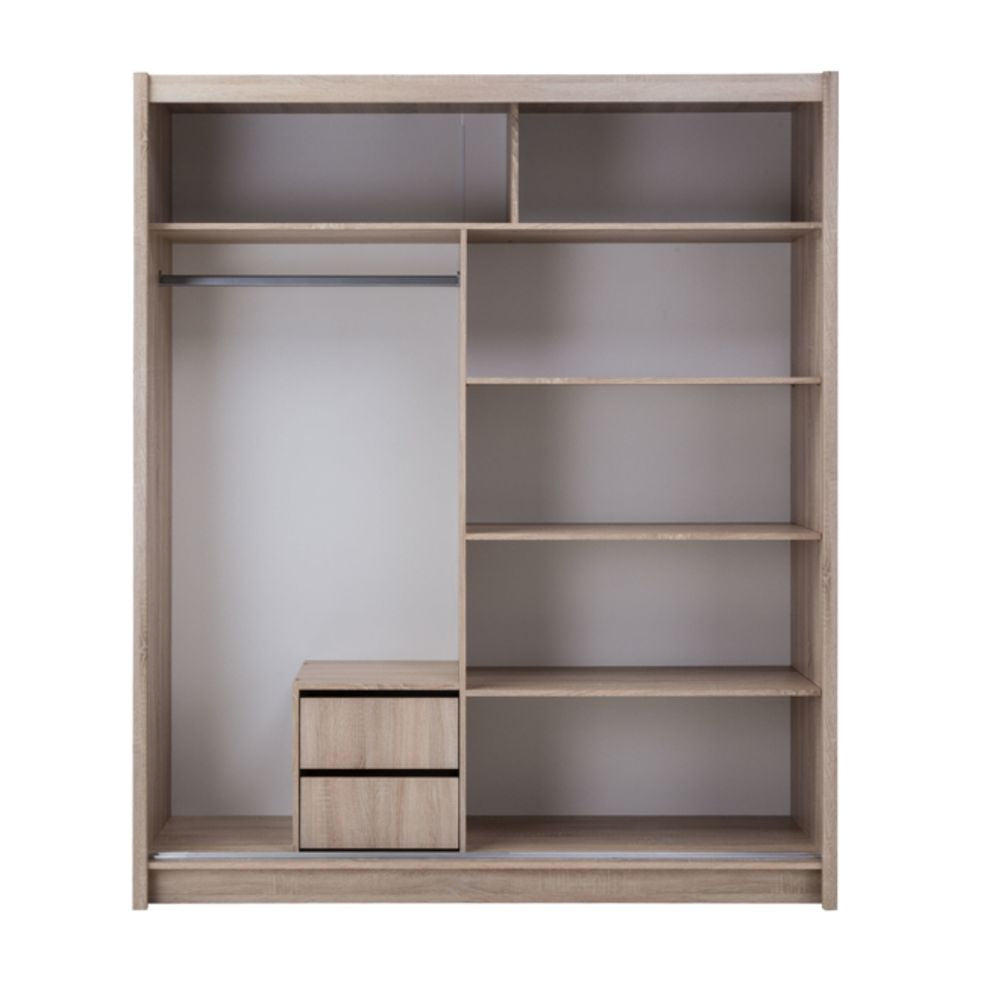 TORONTO Wardrobe Oak SONOMA Black Glass