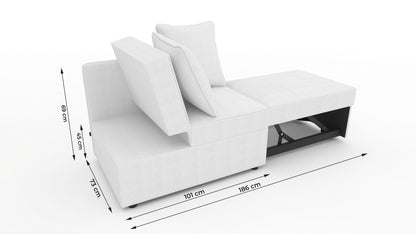 Sofa bed Lelani DF-015SBR right-hand - Grey